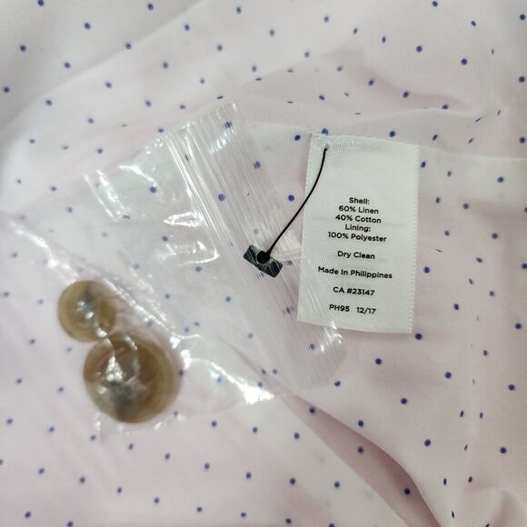 Talbots Woman Aberdeen Blazer Jacket Size 6 Linen Blend Pink Stripes Pockets - Picture 11 of 12